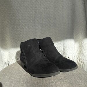 Time and Tru Black Suede Ankle Booties